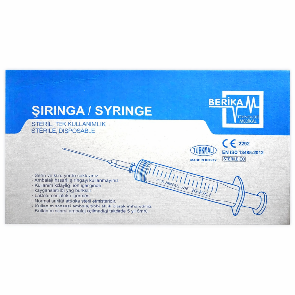 Berika Enjektör 5 cc 3 Parça Yeşil - 250'li Kutu